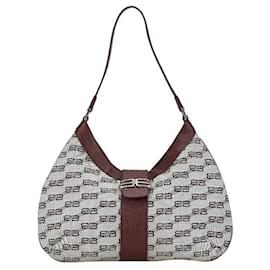 Balenciaga-Balenciaga Canvas Leather Shoulder Bag-Grey