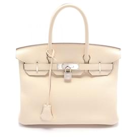 Hermès-Sac à main Hermes Birkin 30 Ivoire-Blanc