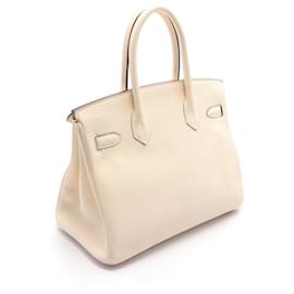 Hermès-Sac à main Hermes Birkin 30 Ivoire-Blanc
