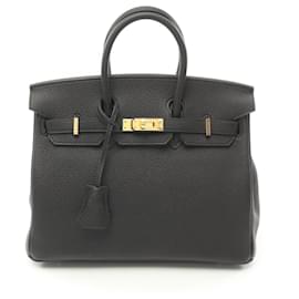 Hermès-Sac à main Hermès Birkin 25 Togo Noir-Noir