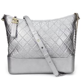 Chanel-Chanel Gabrielle Shoulder Bag-Silvery,Metallic