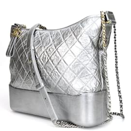 Chanel-Chanel Gabrielle Shoulder Bag-Silvery,Metallic