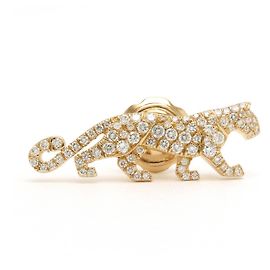 Cartier 18K Gelbgold Panthère Brosche mit Diamant Golden