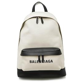 Balenciaga-Balenciaga Canvas Leather Backpack Black-Black