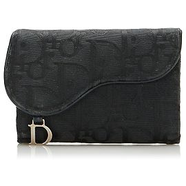 Dior Oblique Saddle Key Holder Black Black