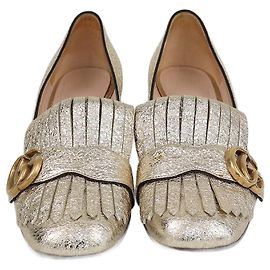 Saltos GUCCI T.EU Couro Dourado