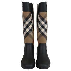 Bottes de pluie Burberry Supernova Check Noir/Beige Beige