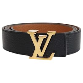Louis Vuitton-LOUIS VUITTON Belts T.cm  Leather-Black