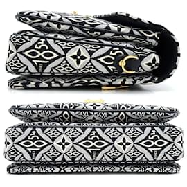 Louis Vuitton-Louis Vuitton Monogram Jacquard Pochette Metis MM Shoulder Bag-Black