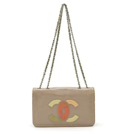 Chanel-Chanel Enamel Lipstick Coco Mark 2way Chain Bag A66936-Beige