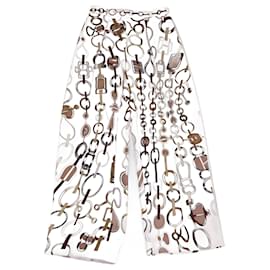 Hermès-HERMES Trousers T.FR  Silk-Pink
