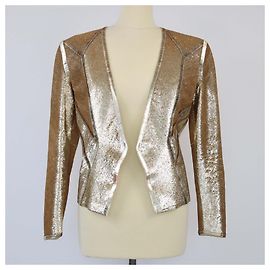 Emilio Pucci Metallic Gold Sequins Blazer Golden