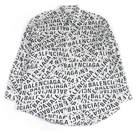 Balenciaga-Balenciaga Logo Long Sleeve Shirt Gray-Brown