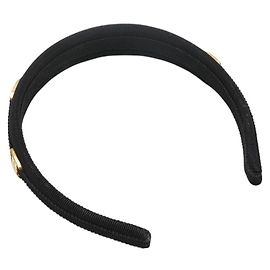Salvatore Ferragamo Vara Headband Canvas Black Gold Other