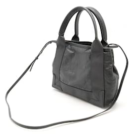 Balenciaga-Balenciaga Navy Cabas XS Leather Tote Bag-Grey
