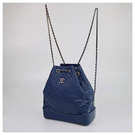 Chanel-Chanel Blue Quilted Small Gabrielle Backpack-Blue