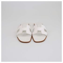 Hermès HERMES Flats T.EU  Leather White