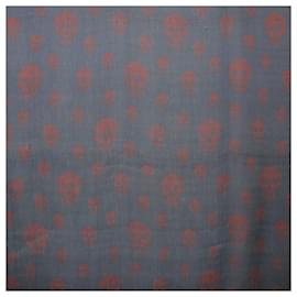 Alexander Mcqueen-ALEXANDER MCQUEEN Scarves T.  Silk-Blue