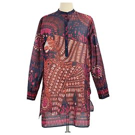 Blusa larga musulmana con estampado de leones multicolor Christian Dior Multicolor