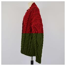 Dolce & Gabbana-Dolce & Gabbana Red Knitted V Neck Cardigan-Red