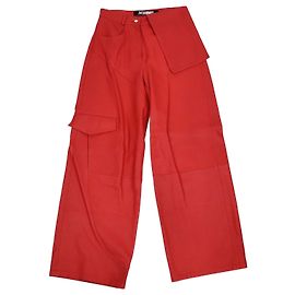 JACQUEMUS Hosen T.FR Leder Rot