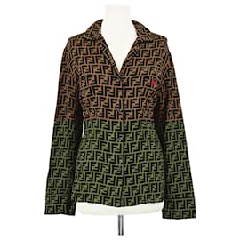 Fendi-Fendi Brown FF Print Twill Shirt-Brown