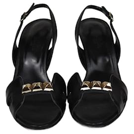 Hermès-HERMES Sandals T.EU  Leather-Black