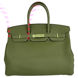 Hermès-Hermes Vermillon Togo Gold Hardware Birkin 35 Bag-Golden
