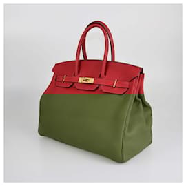 Hermès-Hermes Vermillon Togo Gold Hardware Birkin 35 Bag-Golden