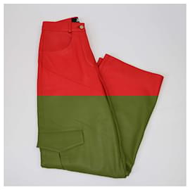 Jacquemus-JACQUEMUS Trousers T.FR  Leather-Red
