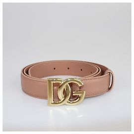 DOLCE & GABBANA Gürtel T.cm 85 Leder Beige