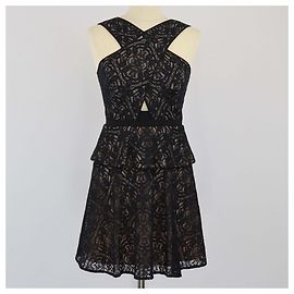 Robe BCBG MAX AZRIA T.FR 34 Coton Noir
