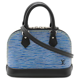 Louis Vuitton-Louis Vuitton Epi Denim Nano Alma Handbag M41578-Blue