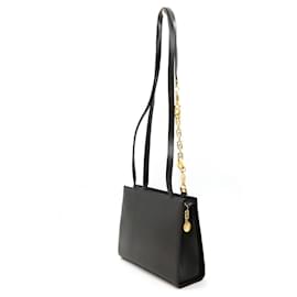 Versace-Versace Medusa Leather Shoulder Tote Bag-Black