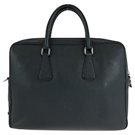 Prada-Prada Saffiano Leather Briefcase Black-Black