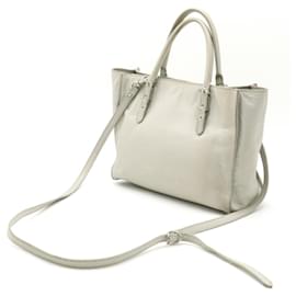 Balenciaga-Balenciaga Mini Paper Leather Handbag 2WAY-Grey