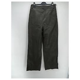 Autre Marque-Les Coyotes De Paris trousers T.International S Leather-Khaki