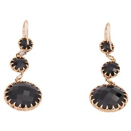 Ivanka Trumph Ivanka Trump 18k Gold Black Onyx & Diamond Drop Earring Black