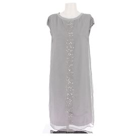Vestido Brunello Cucinelli T.International M Seda Gris