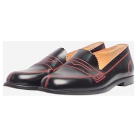 Christian Louboutin-Black leather contrast loafers - size EU 38.5-Black