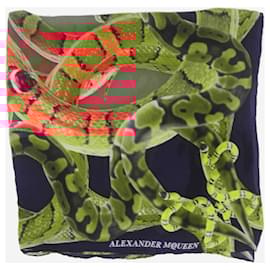 Alexander Mcqueen-Multicolour silk snake print scarf-Multiple colors