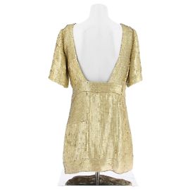 YVES SAINT LAURENT  Dresses T.FR 38 Glitter Doré