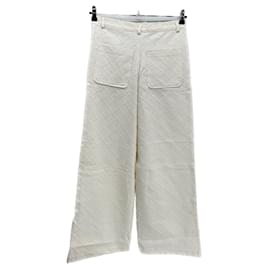 Autre Marque-Non Signé / Unsigned trousers T.International S Cotton-White