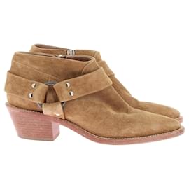 Bottines Golden Goose T.EU 37 Suède Camel