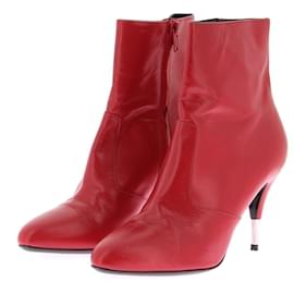 Saint Laurent-Saint Laurent ankle boots T.EU 37 Leather-Red