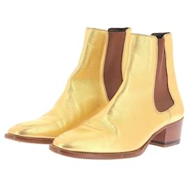 Saint Laurent-Saint Laurent ankle boots T.EU 37 Leather-Golden