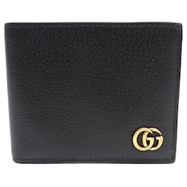 Gucci-NOVO CARTEIRA GUCCI 428726 GG MARMONT EM COURO PRETO COM FLAP-Preto