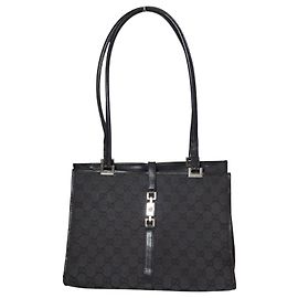 Gucci Jackie Black Cloth Handbag Black