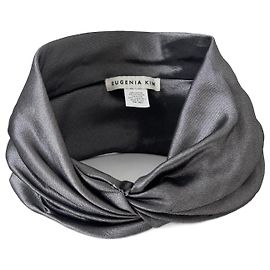 Eugenia Kim Malia Turban Stirnband Silber Metallic Silber Metallisch
