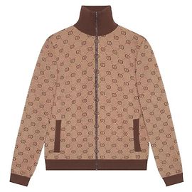GUCCI Jacquard Strick Pilotenjacke für Herren braun L Hellbraun Dunkelbraun